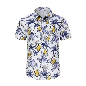 Clearlove Mens Halloween Shirt, Short Sleeve Pumpkins Shirts Button Down Light Weight Causal - 1 of 4