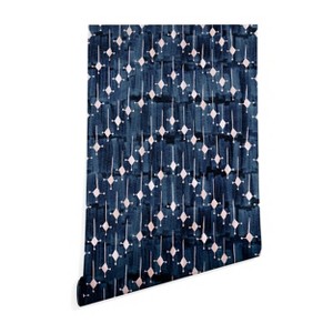 2' x 8' Schatzi Brown Justina Chevron Ink Wallpaper Blue - Deny Designs: Self-Adhesive, Modern, Peelable - 1 of 4