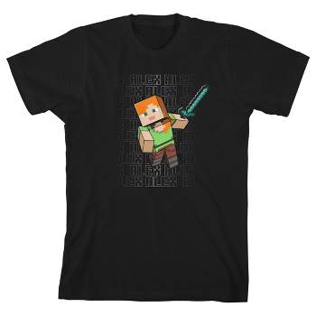 Minecraft Alex Boy's Black T-shirt