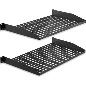 Pyle 2-Pc 1U Server Rack Shelf - Black - 1 of 4