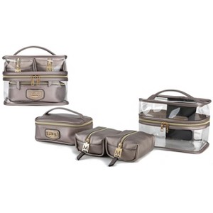 MKF Collection Emma Handbag Cosmetic Clear Case set by Mia K- 4 pieces - 1 of 4