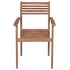 vidaXL Patio Chairs 2 pcs with Beige Cushions Solid Teak Wood - 4 of 4