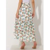 Allegra K Women's Floral Ruffle Skirt Wrap Tiered Asymmetrical Chiffon Skirts - 3 of 4