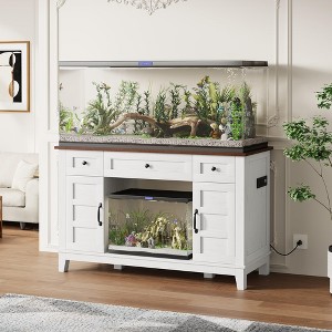 55 gallon fish tank with stand and accessories Unikito 55-75 Aquarium Power Outlets & LED Light, Reversible Stand with Cabinet for Fish Tank Storage, Heavy Convenient Charging Station Equipped with 3 AC outlets and 2 USB ports 55 Gallon Lizard Tank Stand