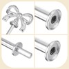Unique Bargains 3-Tier Cupcake Stand Handles with Screws Bow-Knot Silver 1 Set - 3 of 4