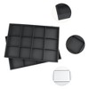 Unique Bargains PU Leather Stackable Black Jewelry Organizer Trays with Removable Dividers Set of 2 - 3 of 4