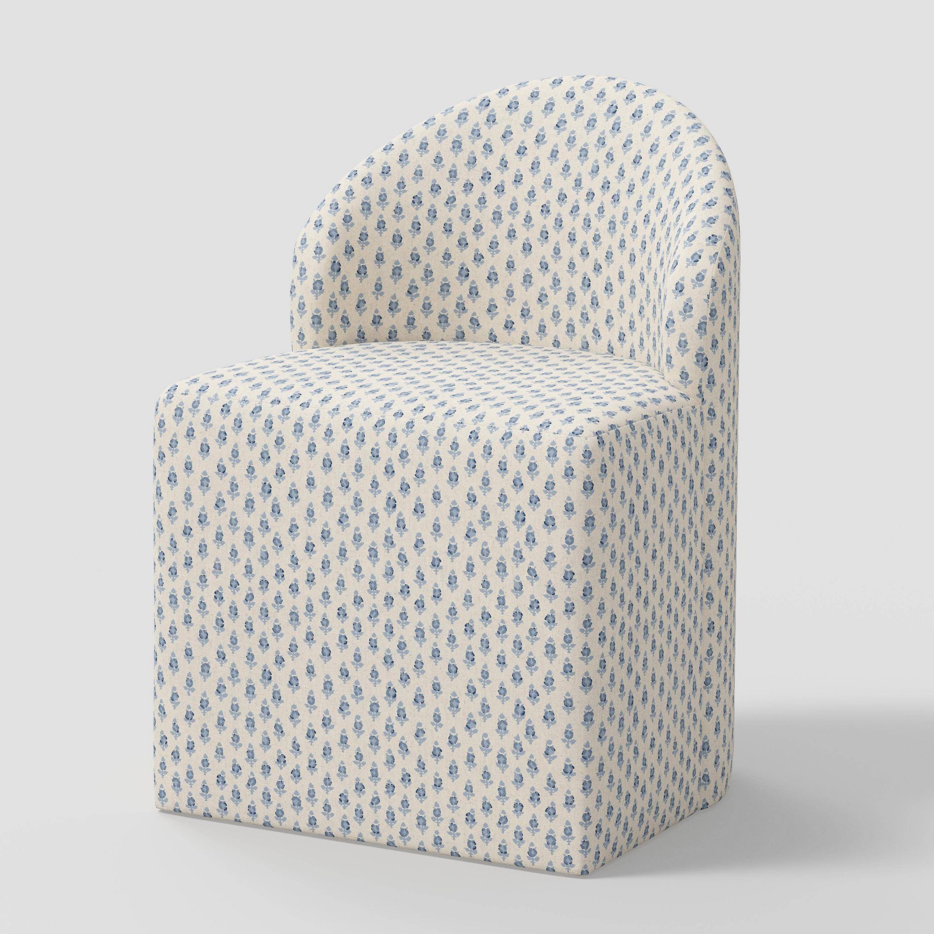 Ella Tub Upholstered Dining Chair Bagru Block Blue - Threshold™