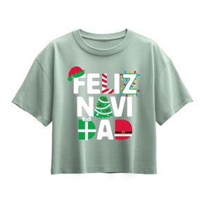 Girls' - Instant Message - Feliz Navi Dad Short Sleeve Boxy Graphic T-Shirt - 1 of 2
