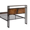 BABYYER Twin Size Bed Frame with USB Charging Station, Metal Platform Bed with Wooden Headboard and Footboard, No Box Spring Needed - 4 of 4