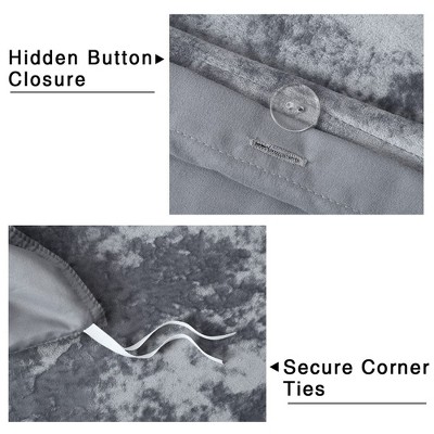 Velvet Duvet Cover Set, 3 Piece Luxury Soft Velvet Bedding Duvet Cover