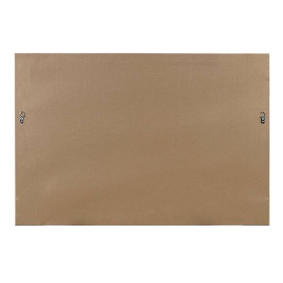Peaceful River Abstract Landscape Canvas Painting in Brown Frame