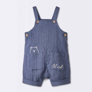 Baby Boys' Gauze Overalls - Cloud Island™ Blue - 1 of 4