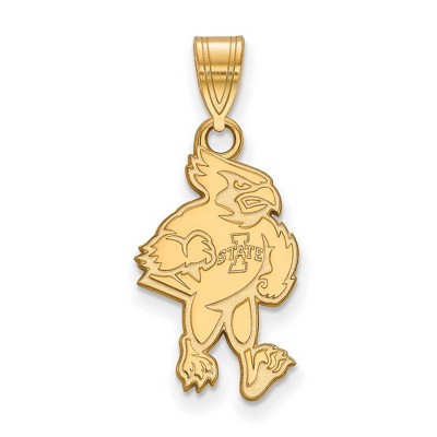 Black Bow Jewelry 14k Yellow Gold Iowa State Cyclones NCAA Large Pendant