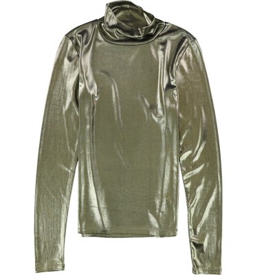 Rachel Roy Womens Metallic Pullover Blouse