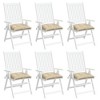 vidaXL Beige Chair Cushions (6pcs), 19.7x19.7x2.8 Inches, Outdoor Patio Seat Cushions, Durable Oxford Fabric - 4 of 4