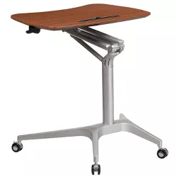Flash Furniture Mobile Sit-Down, Stand-Up Ergonomic Computer Desk - Standing Desk