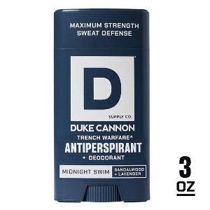 Duke Cannon Supply Co. Trench Warfare Men's Antiperspirant Deodorant Stick - Midnight Swim - 3oz - 1 of 4