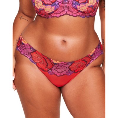 Adore Me Women's Colete Cheeky Panty 4X / Printed Lace C06 Red.