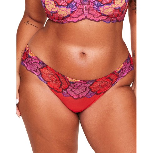 Adore Me Women's Colete Cheeky Panty 2X / Printed Lace C06 Red.