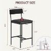 Bar Stools Set of 2, 37 Inch Barstools With Metal Legs PU Seats Chairs - 3 of 4