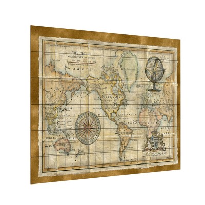 Vision Studio 'Antique World Map Framed' Canvas Art