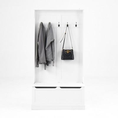 VYNXARIA Entryway Bench with Coat Rack & Shoe Storage - Stylish Organizer with 5 Hooks
