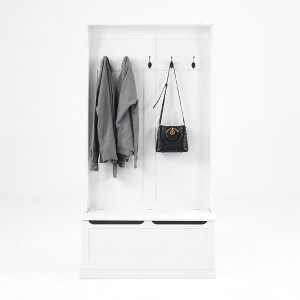VYNXARIA Entryway Bench with Coat Rack & Shoe Storage - Stylish Organizer with 5 Hooks - 1 of 4