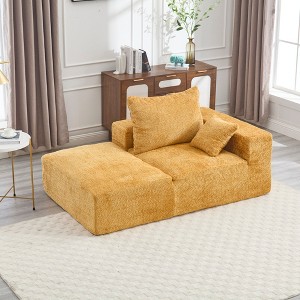 107'' Chenille Memory Foam 2-Seater Deep Seat Couch with No Installation, Easy to Transport, and Modern Design - 1 of 4