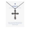 Anna-Kaci Gunmetal Crystal Cross Fashion Necklace with Message Card Envelope Jewelry Gift - 2 of 4