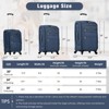 FonTOI 20"&24"&28" Luggage Sets 3 Pieces, Softside Expandable Luggages with Duffel Bag, Spinner Travel luggage Sets, Dark Blue, 12.2"*18.9"*30" - 3 of 4