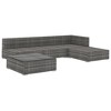 vidaXL 5-Piece Outdoor Patio Lounge Set - Durable PE Rattan Furniture with Cushions - Gray/Dark Gray - Perfect for Garden, Patio - 3 of 4