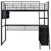 Whisen Metal Full Size Loft Bed with LED, Desk and 4 Storage Shelves - 4 of 4