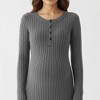 Anna-Kaci Women’s Ribbed Knit Maternity Maxi Dress with Long Sleeves Soft Stretch Fabric and Flattering Button Front Detail - 3 of 4