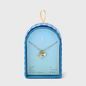 14K Gold Dipped Charm Initial Pendant Necklace - A New Day™ Gold - 1 of 4
