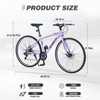 INFURNIC Bicycles Shimano 7 Speed Hybrid Road Bike with Double Disc Brakes for Men and Women City Riding, Purple, 64.57"*25.19"*37.79" - 4 of 4
