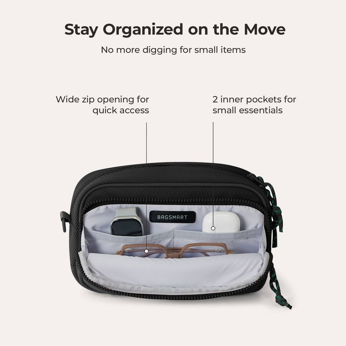 Bagsmart Softside REIKI Crossbody Bag - thumbnail 9