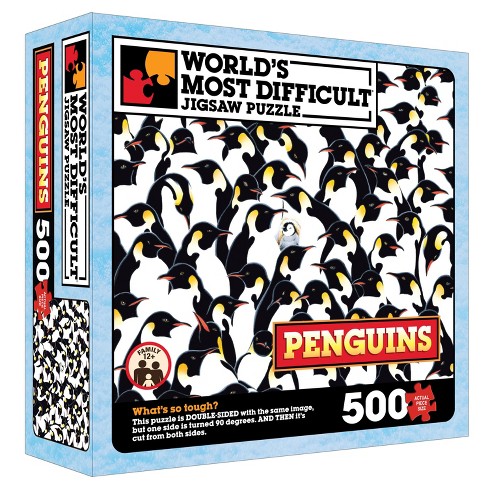 Tdc Games World's Most Difficult Jigsaw Puzzle - Penguins - 500 Pieces -  Double Sided With One Side Turned 90 Degrees - 15 Inches When Assembled :  Target