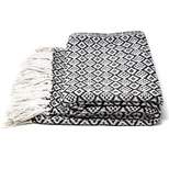 Global Crafts Recycled Cotton Decorative Throw Blanket with Tassels
