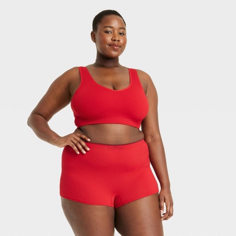 Women's Seamless Boy Shorts - Colsie™ Red 1X