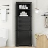 LunaLulinlk Black Triangle Tall Cabinet with 3 Drawers and Adjustable Shelves for Bathroom, Kitchen or Living Room - 2 of 4