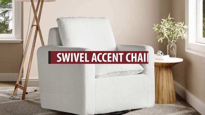 Lifestyle Solutions Lyndale Swivel Accent Chair White, 2 of 10, play video