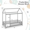 Infans Twin Size House Bed with Roof & Full-length Safety Guardrail Playhouse Bed Frame - 2 of 4