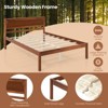 Infans Full Size Wooden Platform Bed Frame with Headboard Mattress Foundation Walnut - 4 of 4