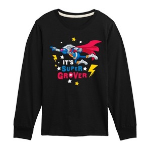 Boys' - Sesame Street - Its Super Grover Long Sleeve Graphic T-Shirt - 1 of 3