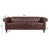 83.66" PU Leather Square Arm 3-Seater Sofa with Removable Cushions and Nailhead Trim - 2 of 4