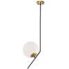 Elegant Lighting Ryland 1 light Black and Brass and Frosted White glass pendant - 4 of 4