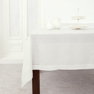 Solino Home Linen Tablecloth | Classic Hemstitch - 1 of 4