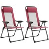 Resenkos Folding Patio Dining Chairs Set Of 2 - Black Outdoor Deck Chairs With Adjustable Sling Backs, Versatile Camping Chairs, Black - 2 of 4