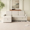 83.5" Upholstered Convertible L-Shaped Sleeper Sectional Sofa with Pull-Out Bed, Reversible Storage Chaise, Cup Holder & Side Pocket - 4 of 4