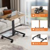 ChicFurnit Desks Rolling Desk Mobile Standing Desk Portable Standing Desk with Lockable Wheels for Home Office, Brown, 25.5"*18.8"*43.3" - 2 of 4